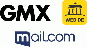 Logo von GMX, WEB.DE & mail.com